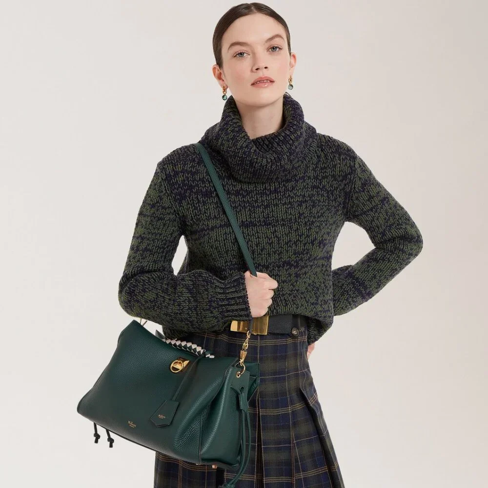 Iris Mulberry Green & Chalk Heavy Grain Purse - Picture 3 of 8